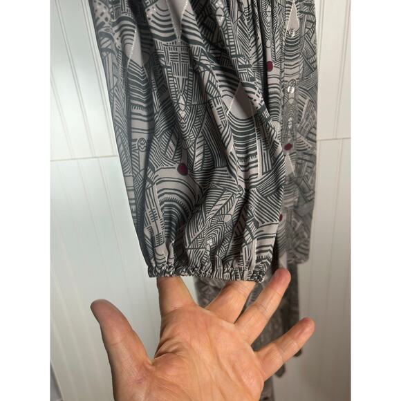 2 peace MELISSA MCCARTHY Seven Gray Geometric Print Tunic Blouse/pants set Sz 1X - Picture 16 of 16